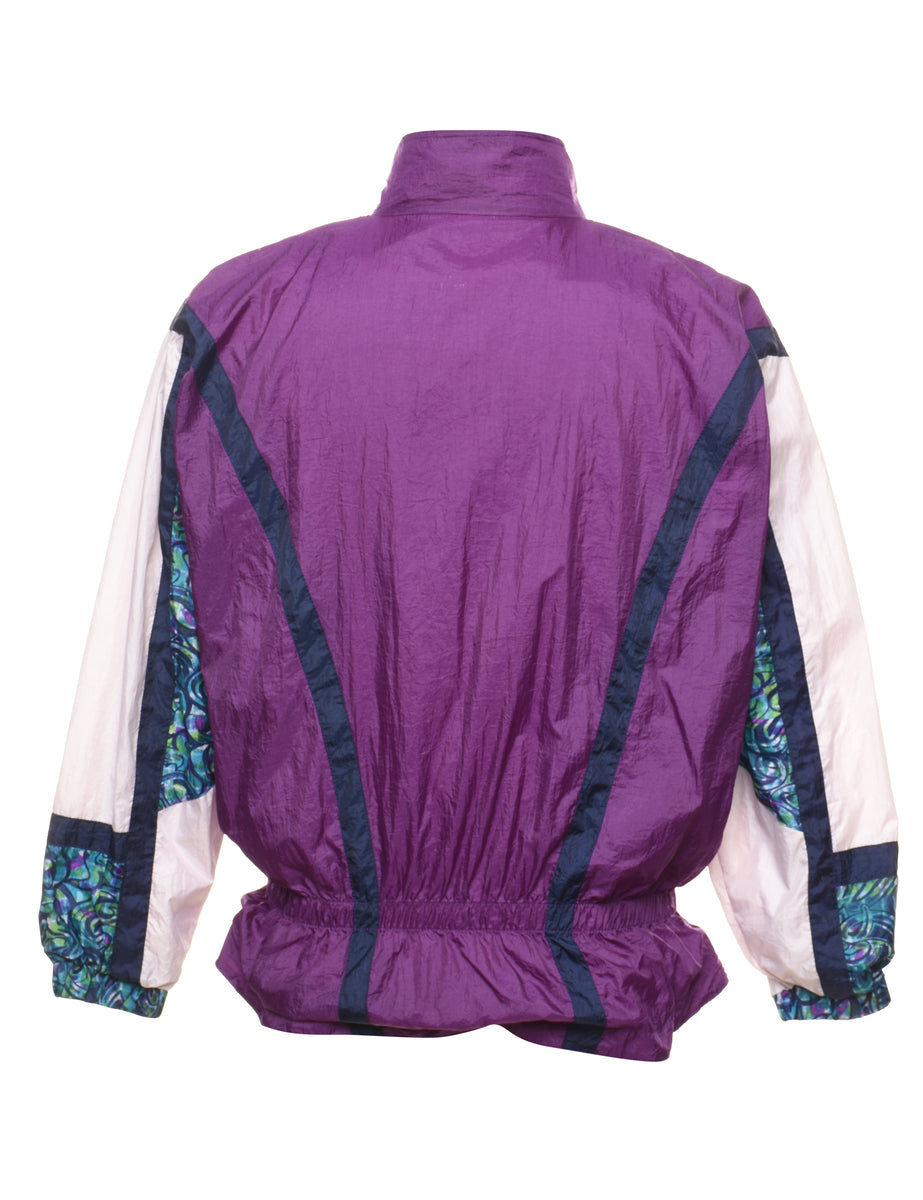 Zip-Front 1990s Multi-Colour Nylon Jacket - L