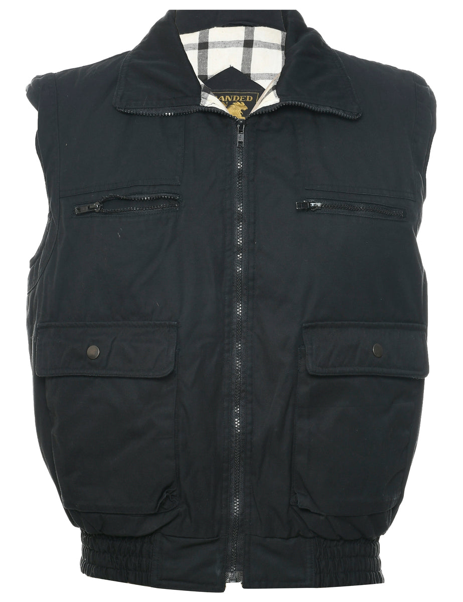 Utilitarian Black Waistcoat - L