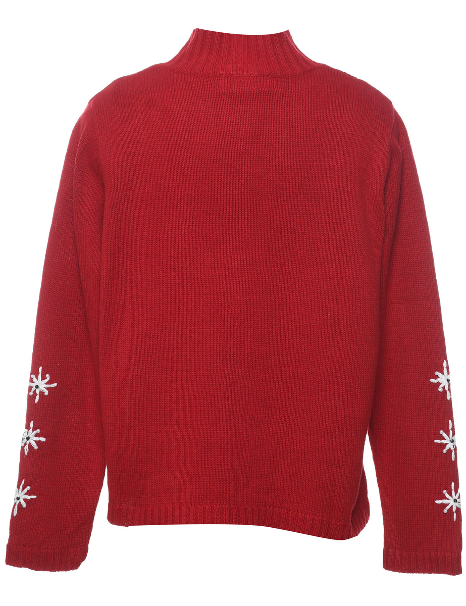 Snowman Christmas Cardigan - M