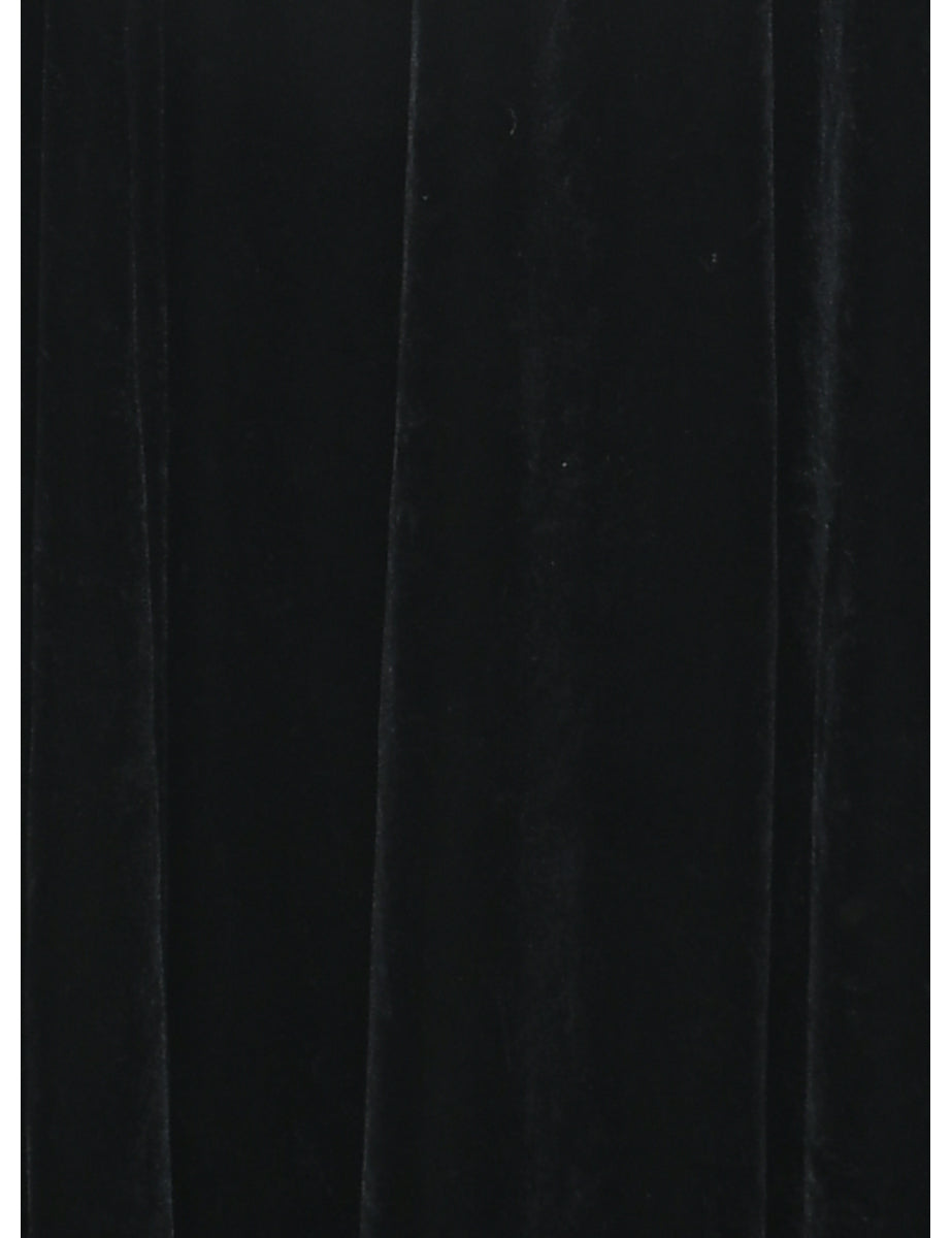 Velvet Black Evening Dress - M