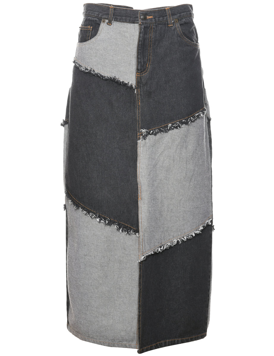 Patchwork Denim Skirt - M