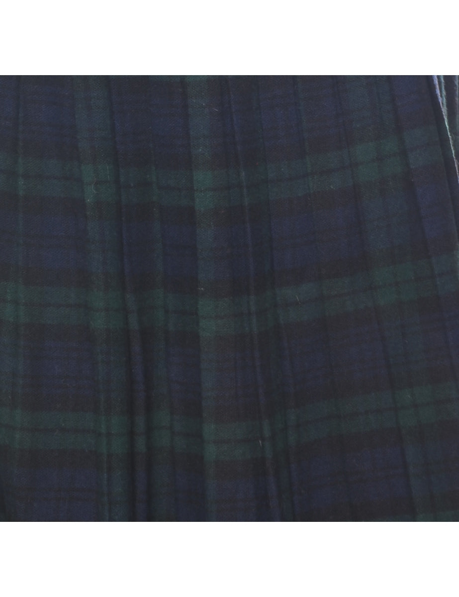 Plaid Pleated Skirt - M