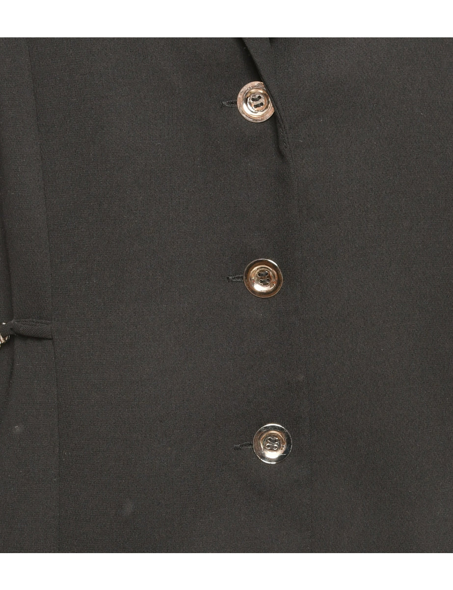 Button Front Black Jacket - M