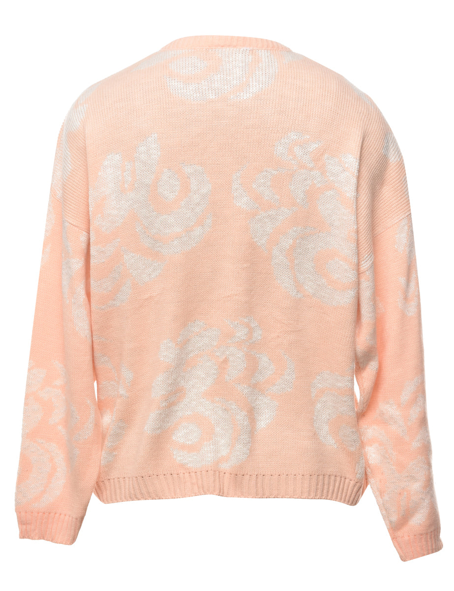 Floral Knit Jumper - M