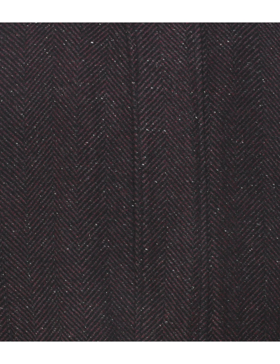 Herringbone Tweed Wool Jacket - L