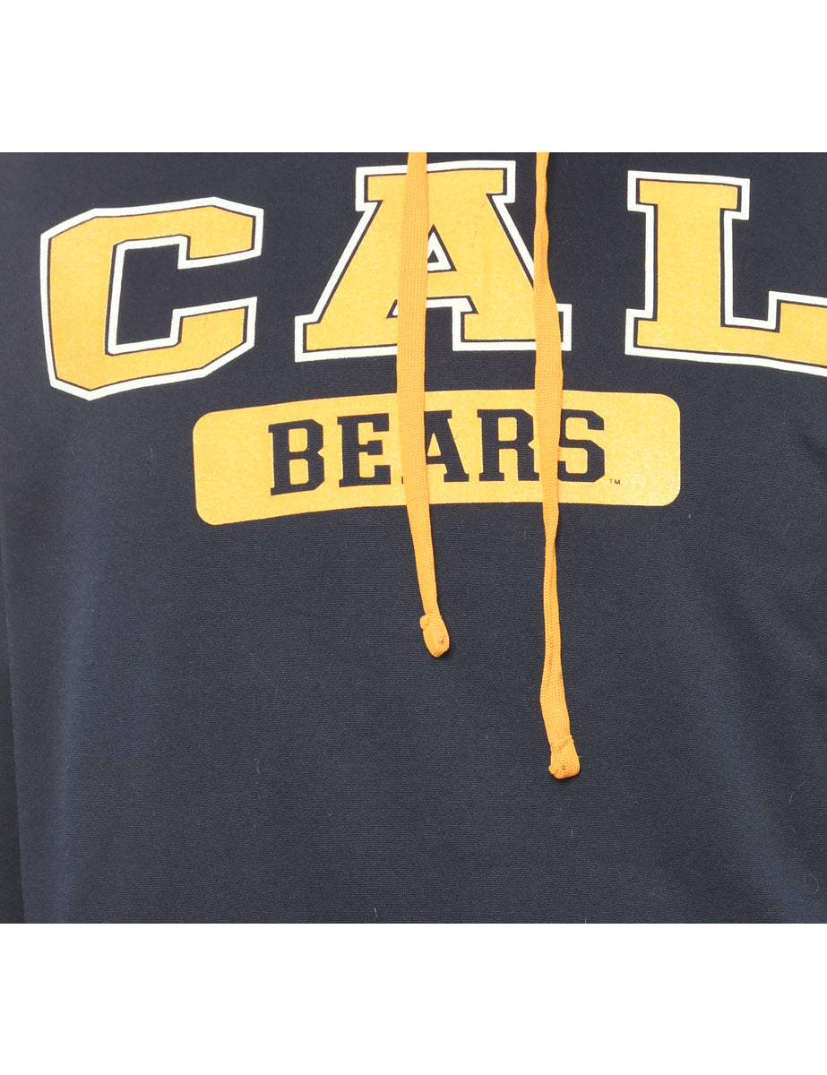 Football Navy Hooded Sports Sweatshirt - L