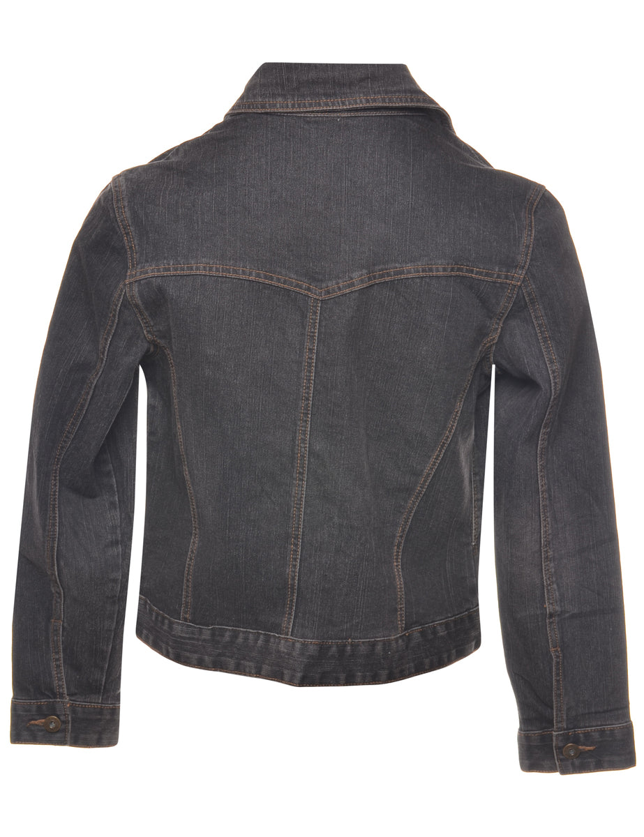 Button Front Denim Jacket - S