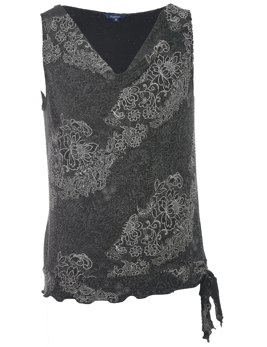 Sparkly Black Evening Top - M