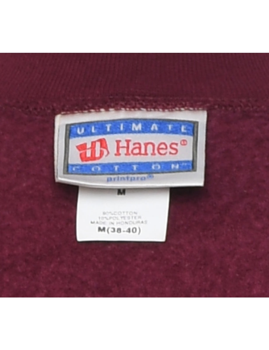Maroon Printed Festive Season Christmas Sweatshirt - M