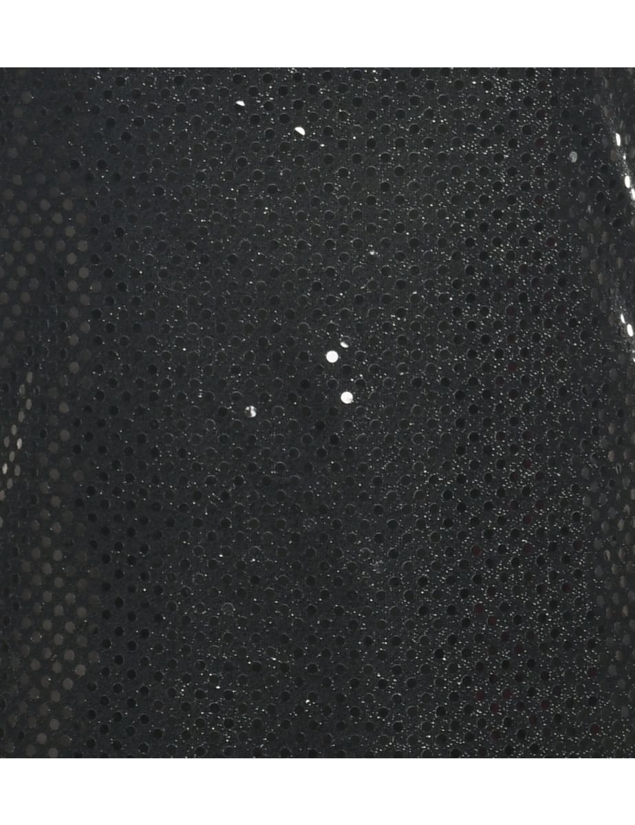 Sequined Black Evening Top - S