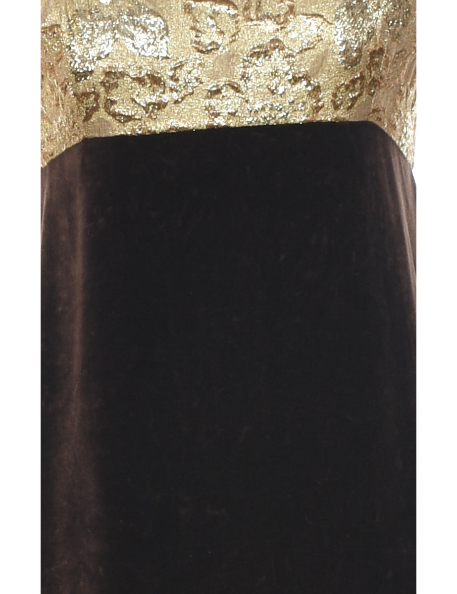 Lurex Thread Pattern Maxi Dress - S
