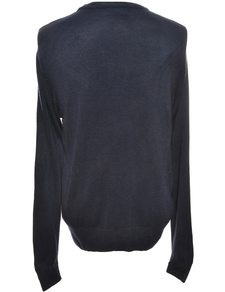 Navy Classic Knit Jumper - M