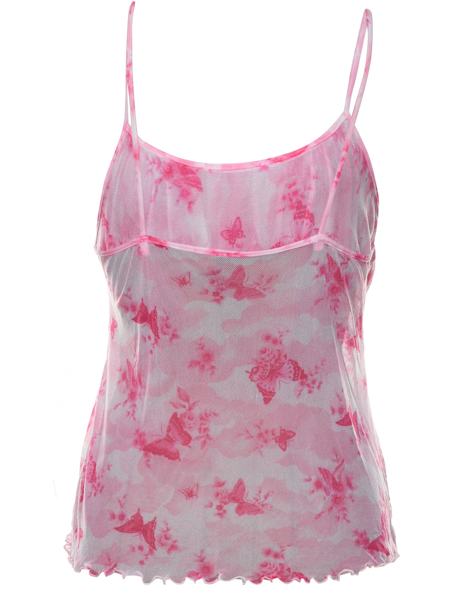 Floral Print Sheer Camisole - S