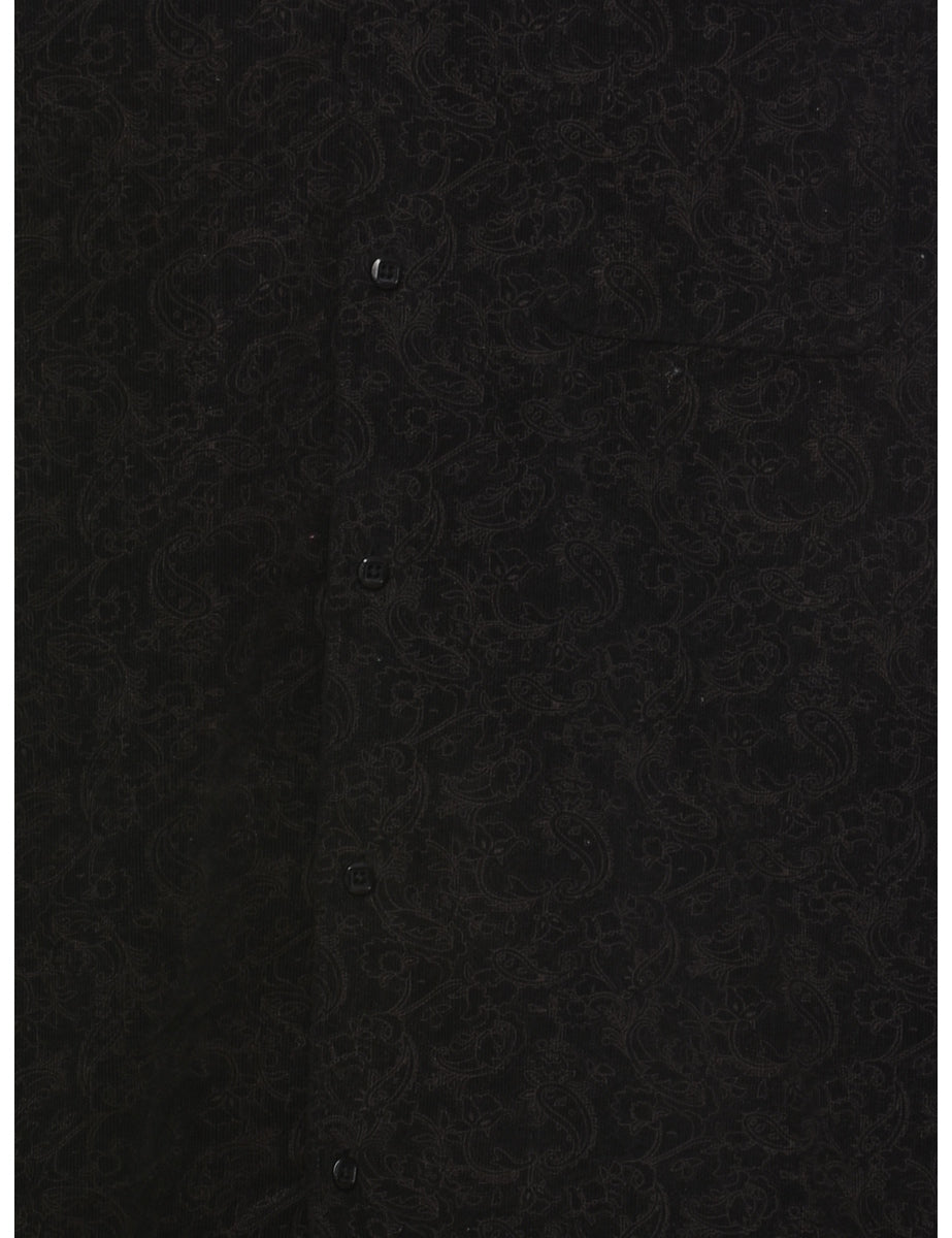 Black Paisley Corduroy Shirt - XL