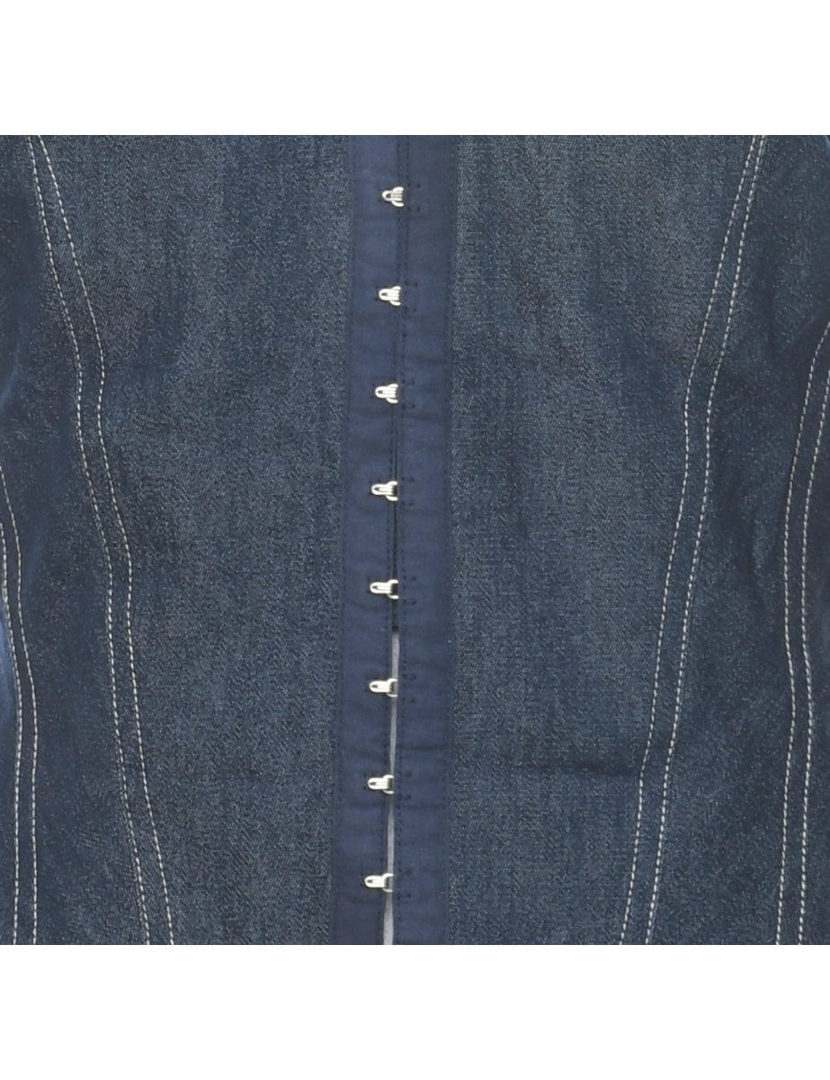 Denim Halterneck Blouse - XS
