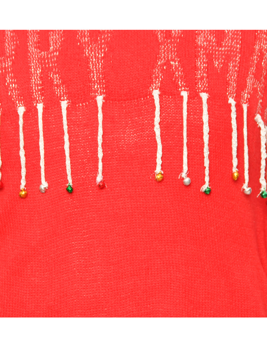 Embellished Red Christmas Jumper - S