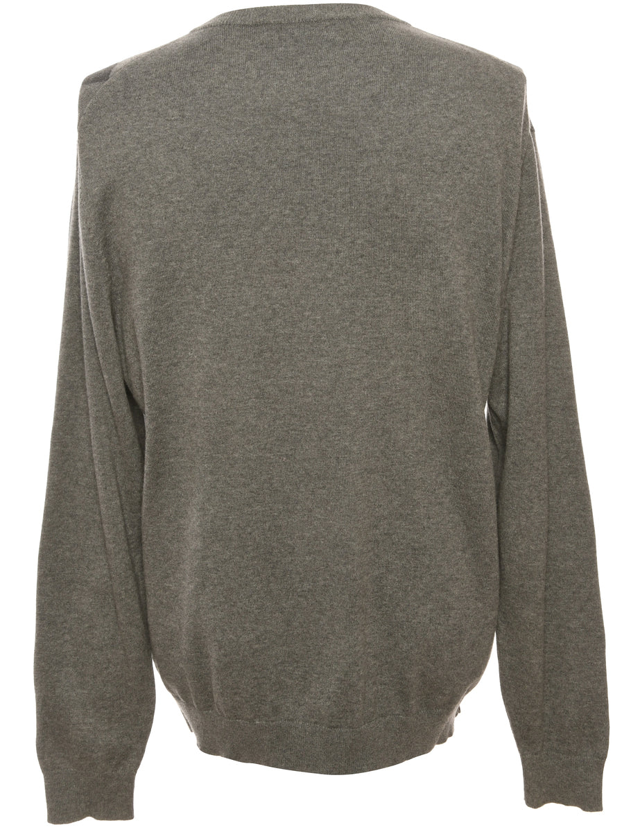 Argyle Grey Jumper - M