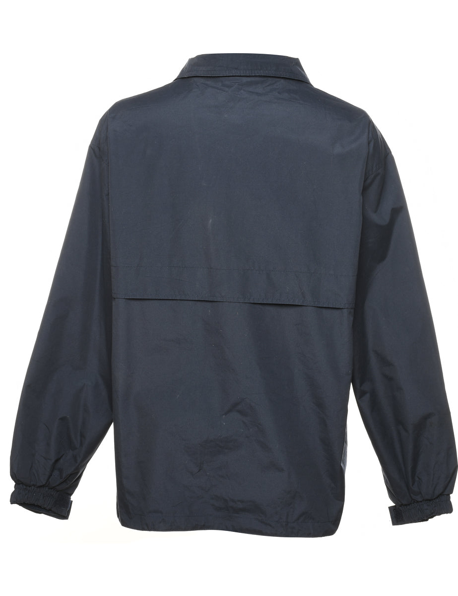 Navy & White Zip-Front Jacket - L