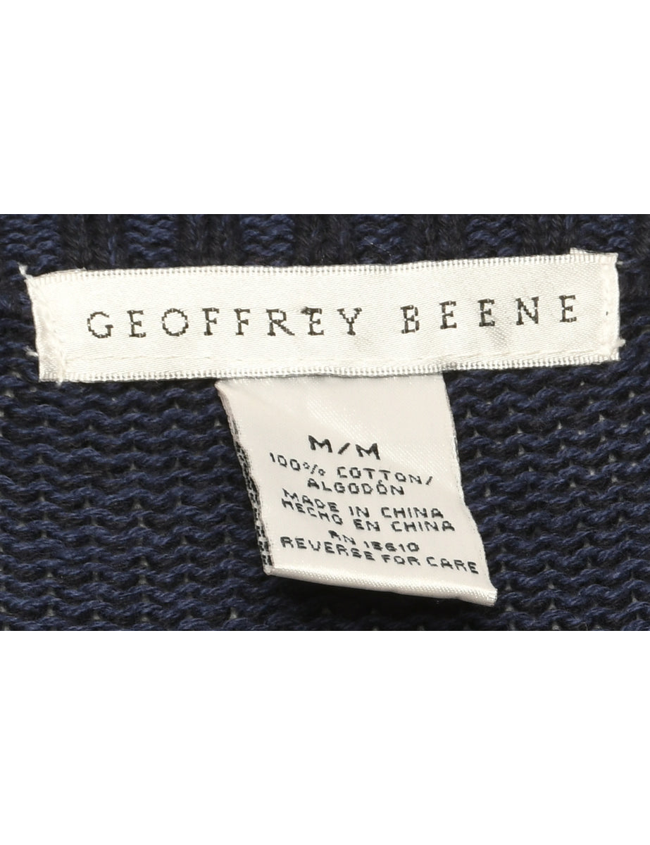 Navy Geoffrey Beene Cardigan - M