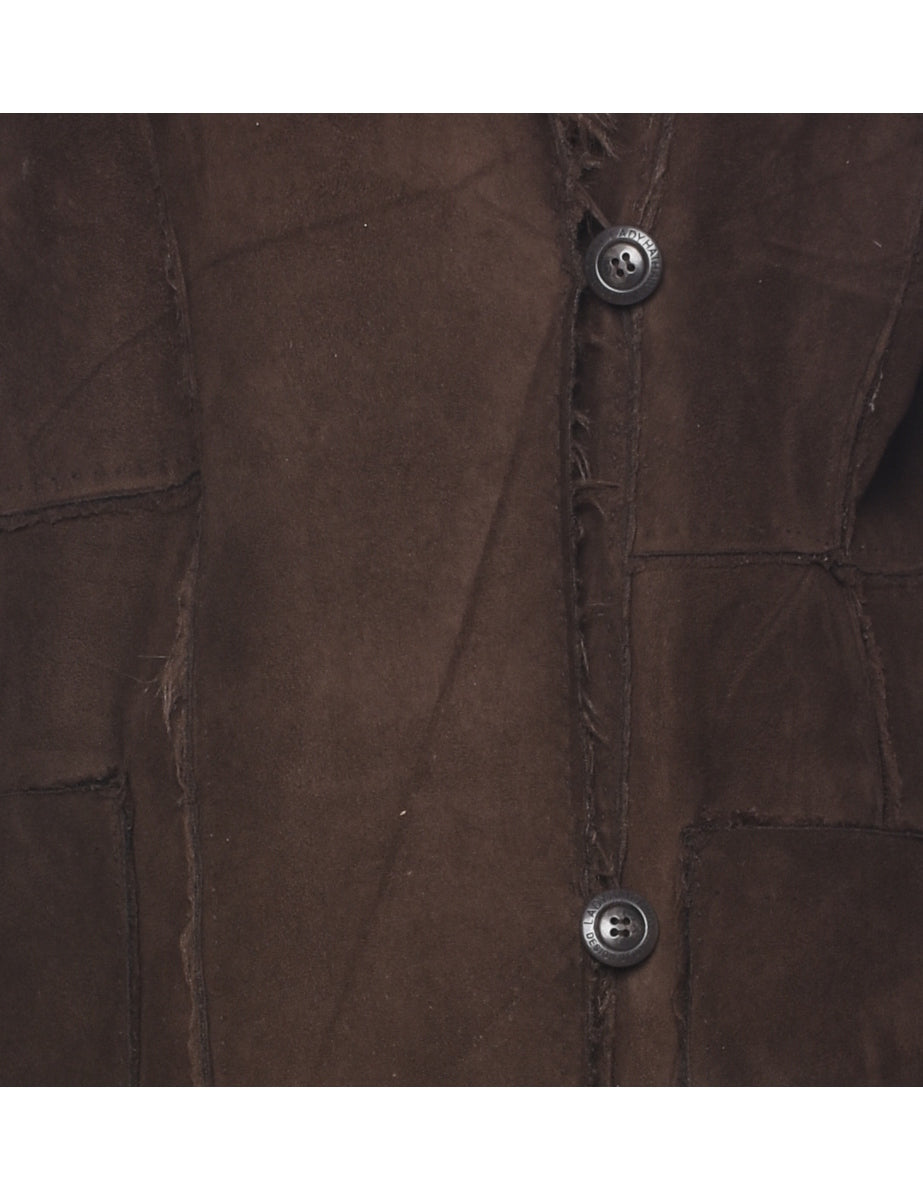 Brown Shearling Jacket - L