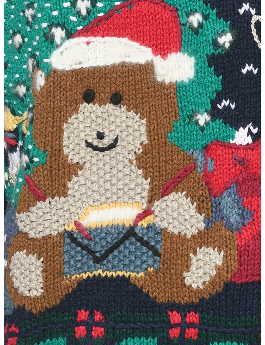 Festive Print Christmas Jumper - M