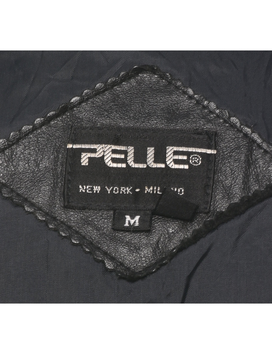 Patterned Leather Jacket - M