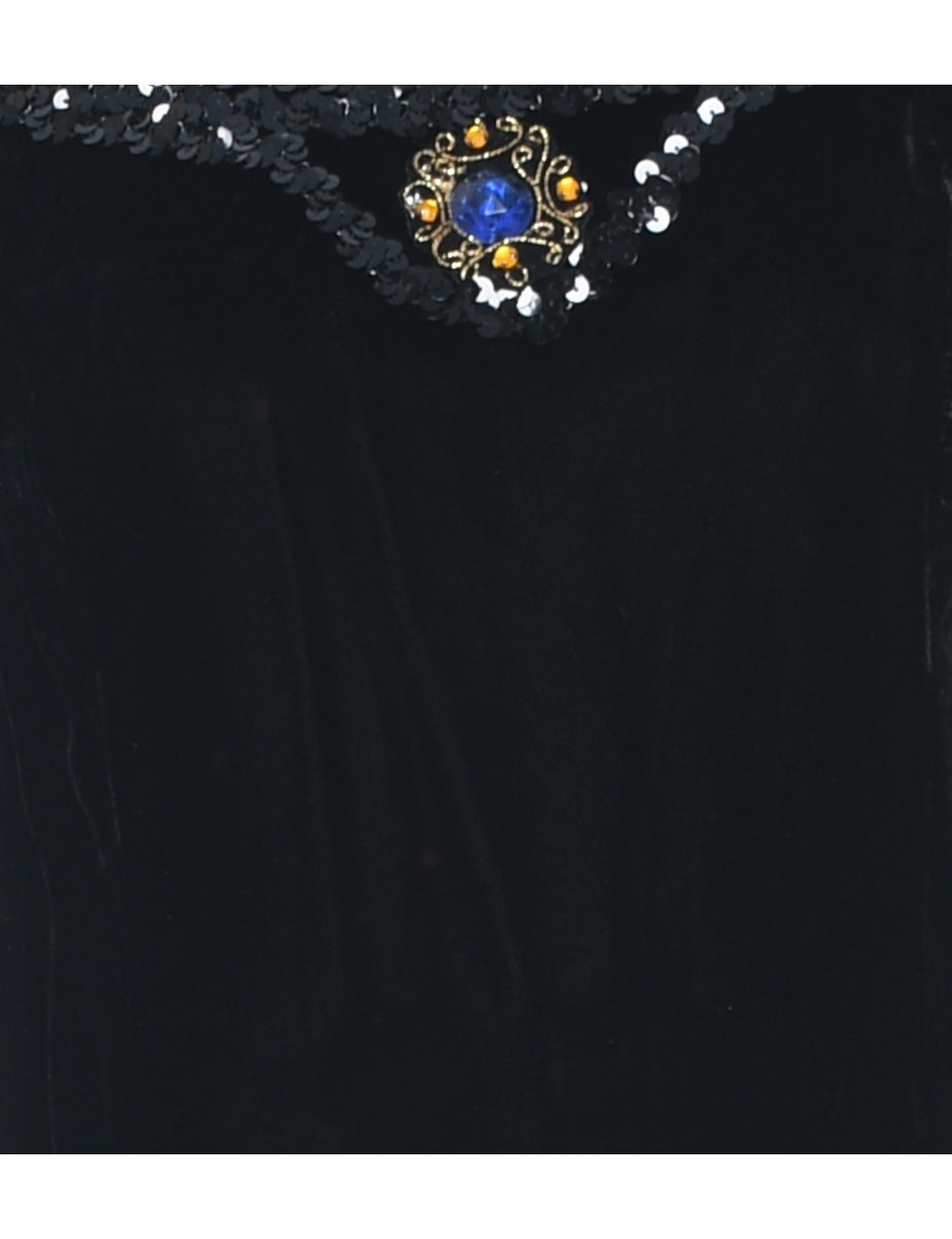 Velour Evening Dress - XS