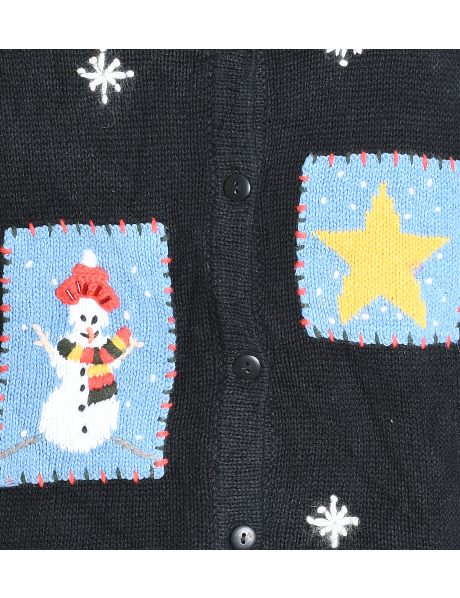 Snowman Christmas Cardigan - M