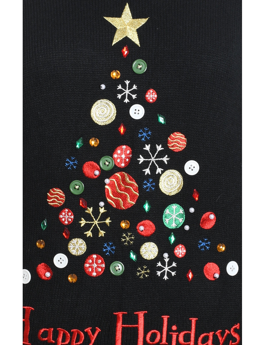 Black Christmas Jumper - M