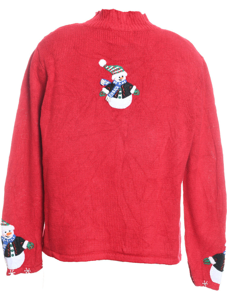 Snowman Christmas Cardigan - S