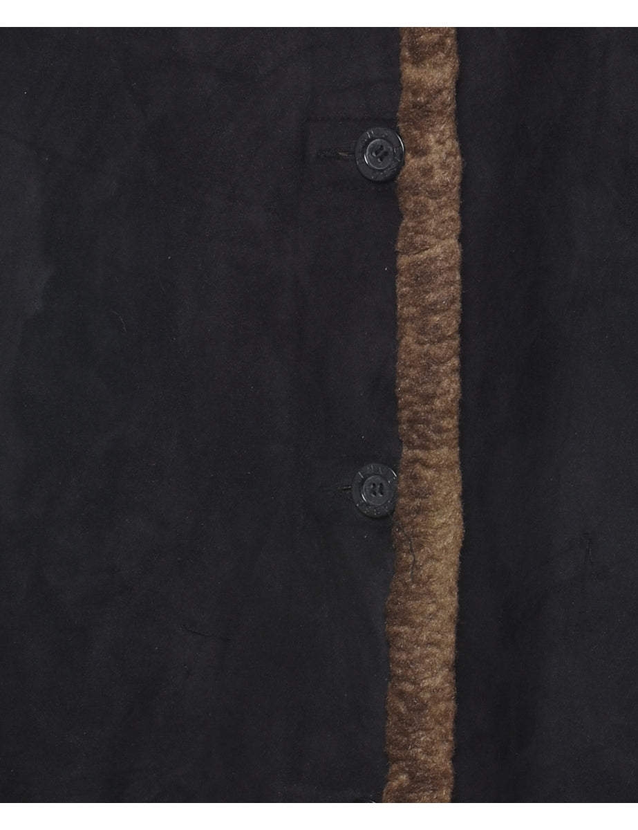 Hooded Black Coat - L
