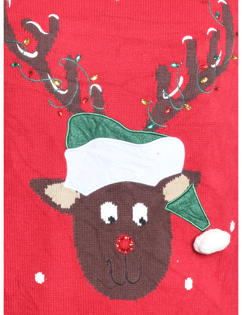 Reindeer Christmas Jumper - L