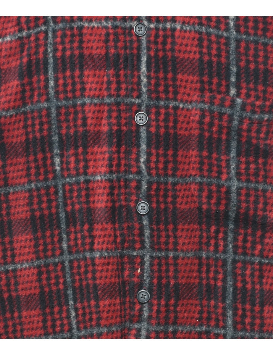 Van Heusen Black & Red Checked Shirt - XL