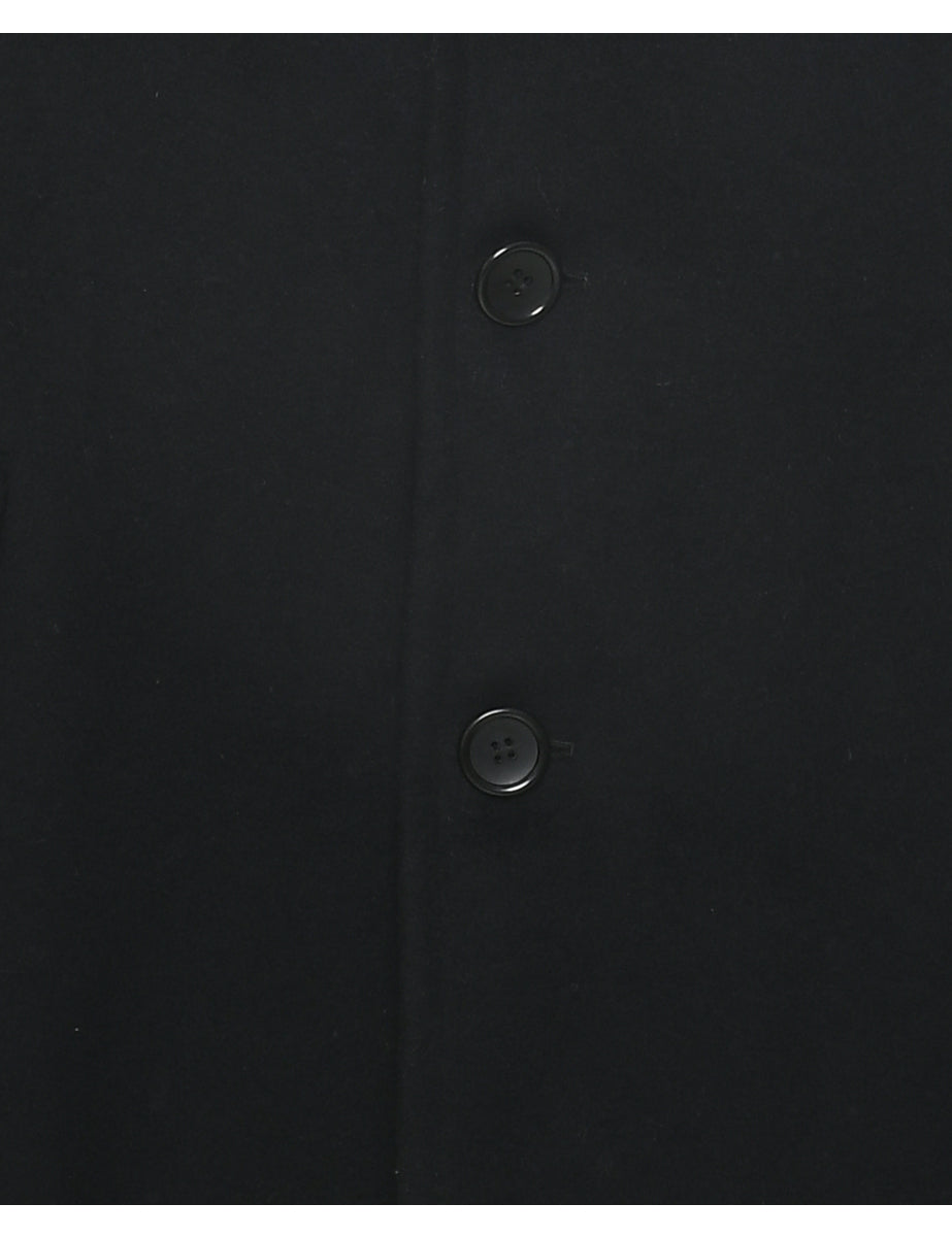Single Breasted Wool Coat - L