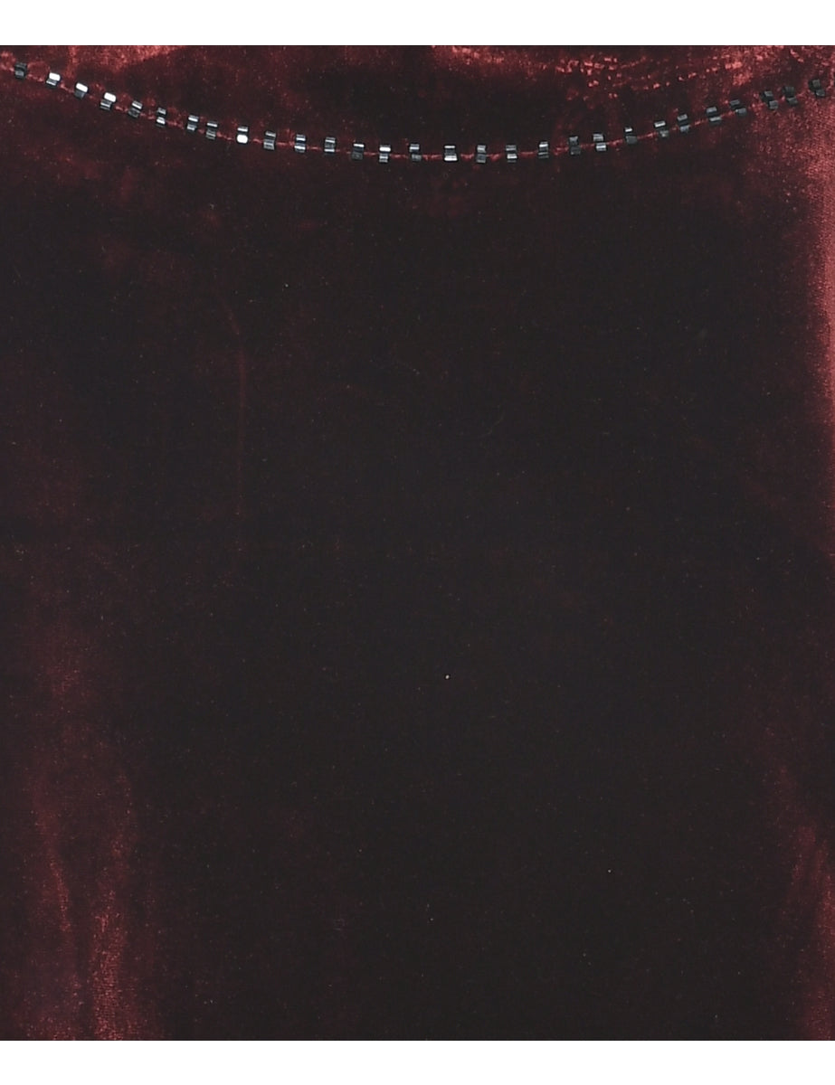 Velvet Fabric Evening Top - M