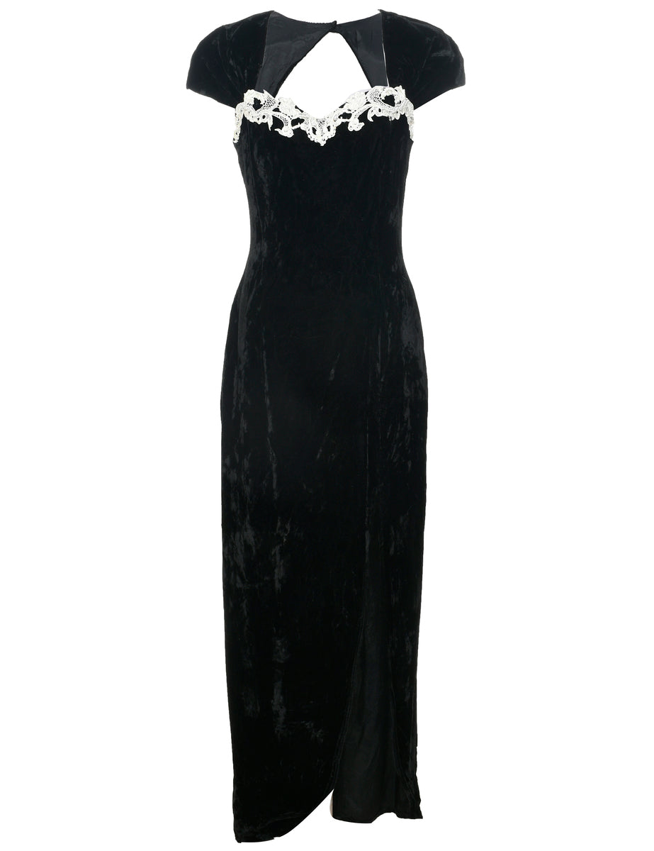 Velvet Evening Dress - M