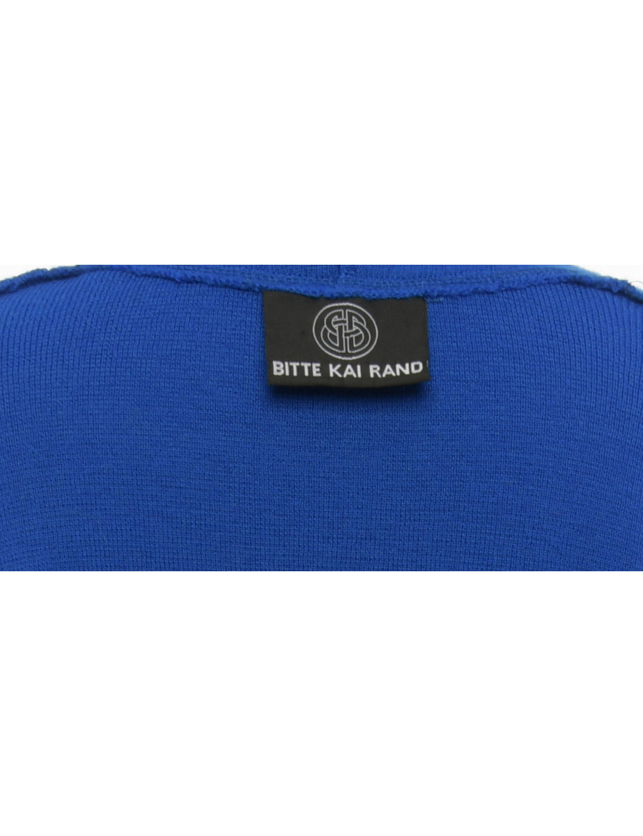 Button Front Blue Cardigan - L