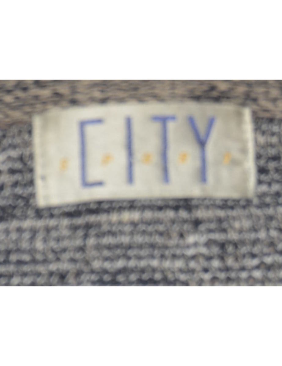 Grey Patterned Jumper - L