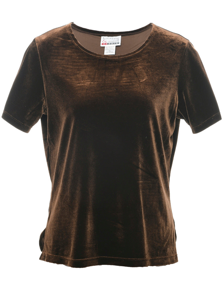 Velvet Fabric Evening Top - M