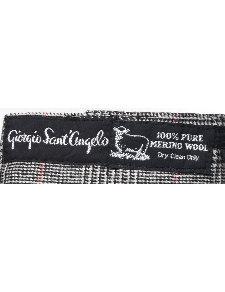Wool Checked Pattern Trousers - W29 L31