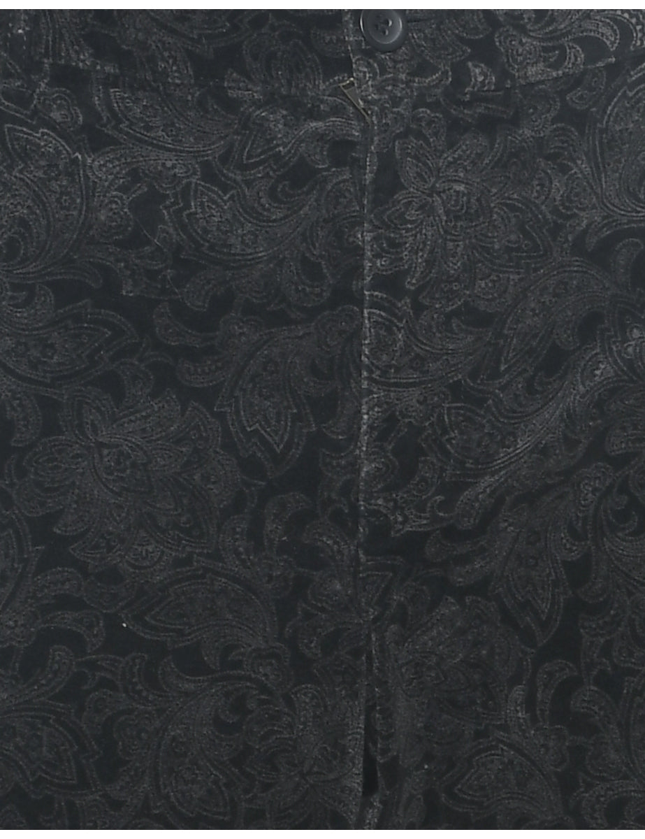 Paisley Pattern Boot Cut Trousers - W34 L30