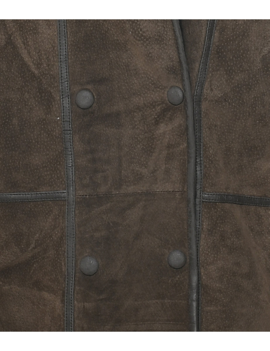 Suede Hooded Coat - M