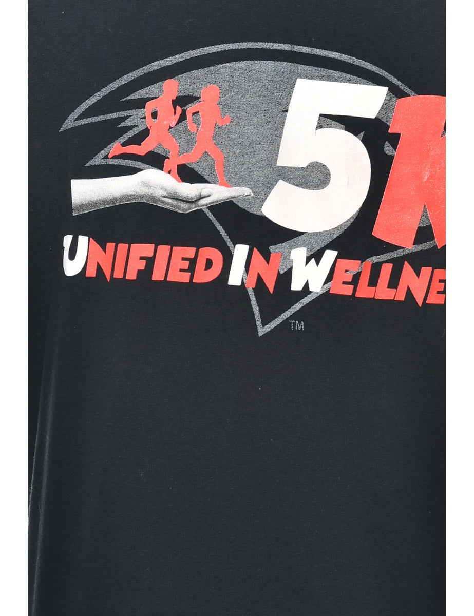 Black Printed T-shirt - XL