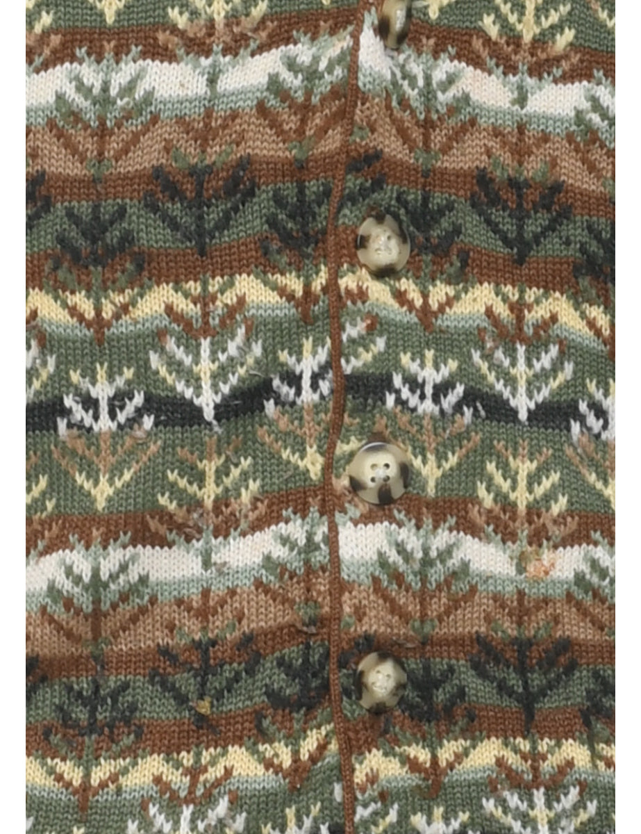 Button Through Sweater Vest - M