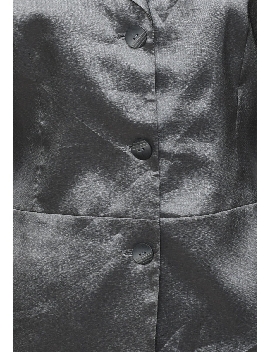 Silver Metallic Evening Jacket - M
