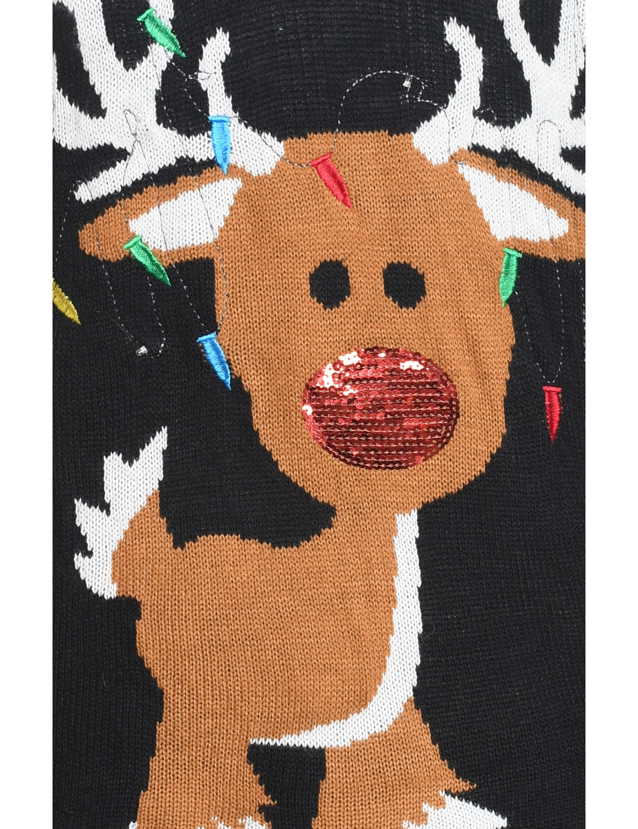 Reindeer Christmas Jumper - L