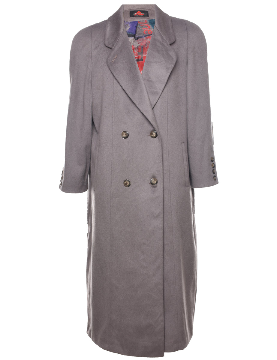Light Grey Wool Coat - L