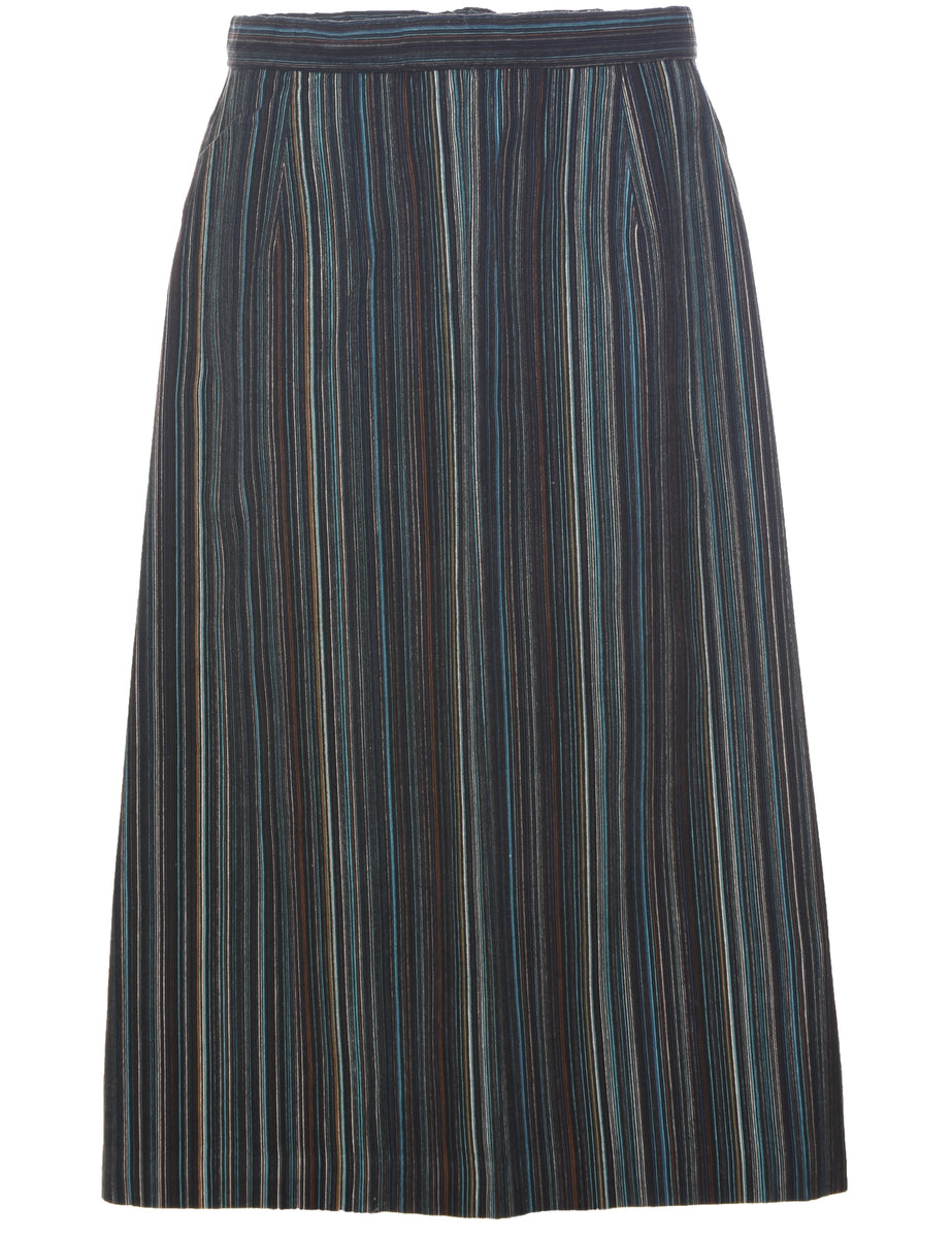 Striped Pattern A-line Skirt - L