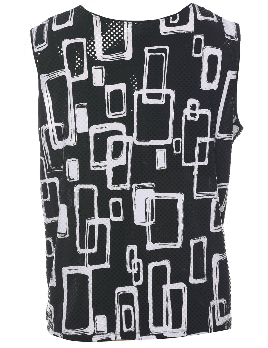 Geometric Evening Top - L