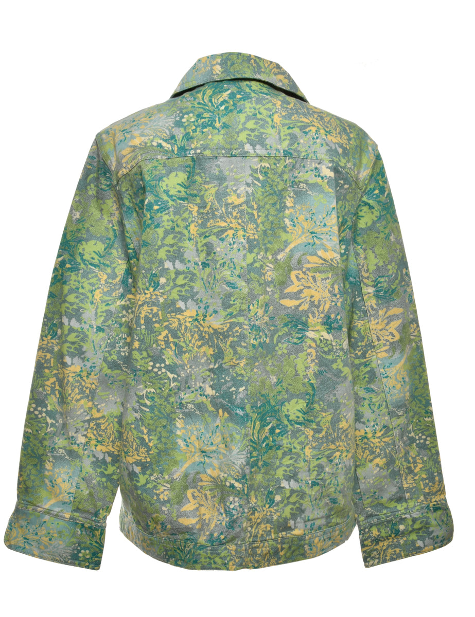 Printed Green Jacket - M